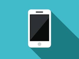 Minimalist smartphone icon with shadow black and white vector