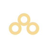 A yellow circle with four rings on it vector