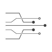 A black and white illustration of a circuit board vector