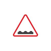 A warning sign with a wave on it vector