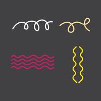 A set of four different types of wavy vector