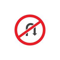 No turn sign on white background vector