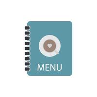 Menu icon with coffee and heart illustration vector