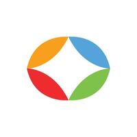 A colorful logo with a circle in the middle vector