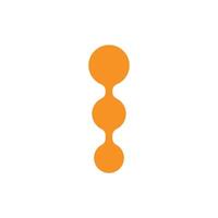 An orange icon with three dots on it vector
