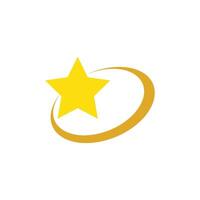 A yellow star with a circle around it vector