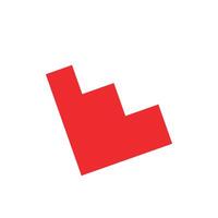 A red square with a white background vector