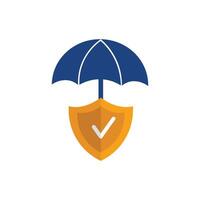 An umbrella with a check mark on it vector