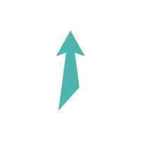 A green arrow pointing up on a white background vector