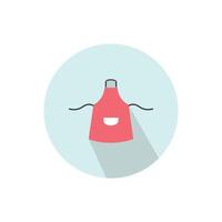 A red apron with a long shadow on a white background vector