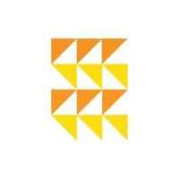 A yellow and orange triangle pattern on a white background vector