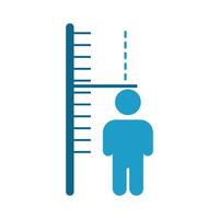 A man standing on a scale with a ruler vector