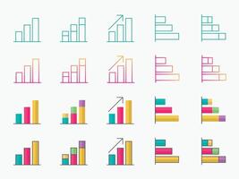 Bar Chart Flat Icon, stroke icon. Pixel Perfect. For Mobile and Web. vector