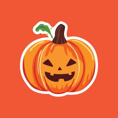 Spooky Kawaii Halloween Pumpkin Sticker