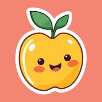 Cute and Minimalist Apple Sticker Design vector