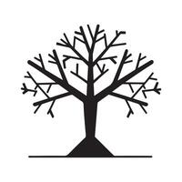 A black and white illustration of a tree with no leaves vector