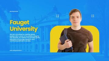 blue yellow unversity mobile facebook cover template