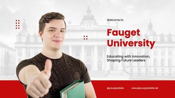 red white minimalist university mobile facebook cover template
