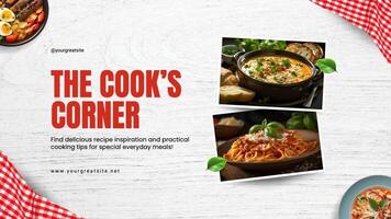 red modern cooking facebook cover template