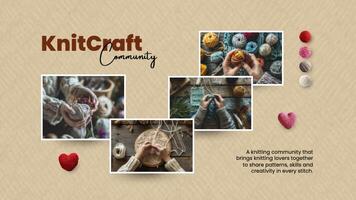 brown minimalist knitting community facebook cover template