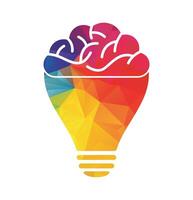 Logo with a half of light bulb and brain vector