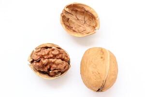 Walnut nut isolate on white background photo