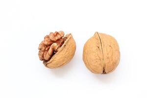 Walnut nut isolate on white background photo