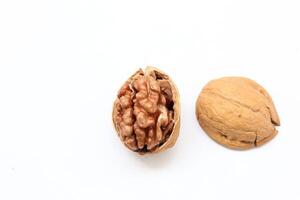 Walnut nut isolate on white background photo