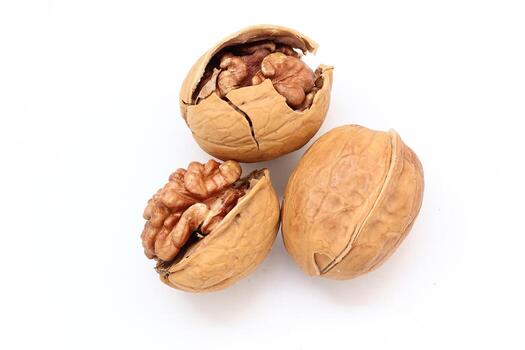 Walnut nut isolate on white background photo