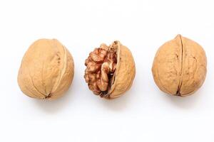 Walnut nut isolate on white background photo