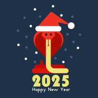 Chinese new year 2025 year of the Snake. Red Snake illustration and design. Geometric modern . Poster, banner, web, greeting card vector