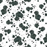 Watercolor seamless pattern. Drops, splashes of black ink, hand-drawn with watercolor. Watercolor illustration. Suitable for printing on fabric, paper, for scrapbooking, creativity and design vector