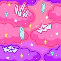 a colorful cloud with paper boat pattern seamless background vector