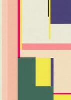Bauhaus poster with geometric shapes. Abstract aesthetic art with rectangle elements vector