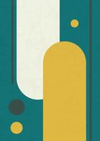 Bauhaus poster with geometric shapes. Abstract aesthetic art with geometry elements vector