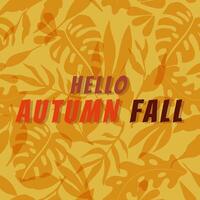 Hello Autumn card design. Typography design for greeting card and poster vector