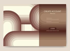 Website design template. Login screen landing page. Login ui ux design vector