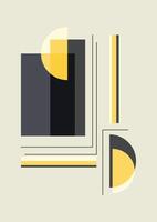 Abstract modern art with simple geometric shapes of lines and circles. Boho Illustration vector