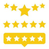 Five stars rating sign design collection vector