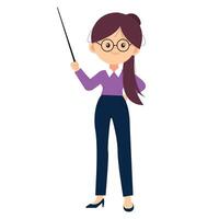 Young female teacher instructing students illustration vector