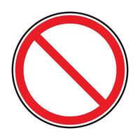 Circle prohibited sign with red and black color vector