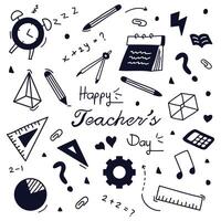 Hand drawn doodle happy teachers day vector