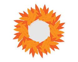 A wreath of orange leaves on a white background vector
