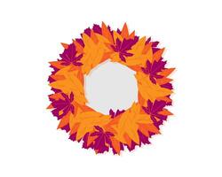 A wreath made of leaves on a white background vector