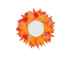 A wreath of leaves and berries on a white background vector