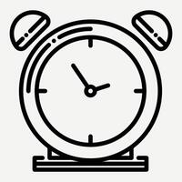 Alarm icon, alarm clock illustration in line style suitable as a time counting symbol on websites and mobile applications. vector