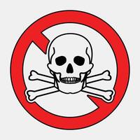 Warning Sign with Skull and Crossbones Symbol vector