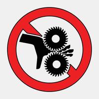 Warning Sign for Mechanical Equipment Usage vector