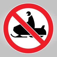 No Snowmobile Sign with Red Circle and Slash vector