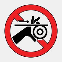 Prohibited Use of Hand Near Machinery Symbol vector